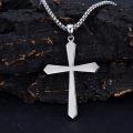 wholesale 925 Sterling Silver  Cross Pendant with Box Chain - Christmas/Birthday Gift for Him-0-2