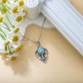 wholesale 925 Sterling Silver Anchor Pendant Necklace With Pear Shaped Larimar Stone For Women-0-4