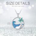 wholesale 925 Sterling Silver Ocean Wave with Palm Tree and Surfboard Pendant Necklace for Women & Men-0-4
