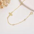 wholesale 14K Gold Cross Infinity Charm Bracelet - 14K Gold  Minimalist s for Her-0-2