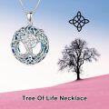 wholesale Sterling Silver Crystal Tree of Life Necklace Celtic Knot Jewelry for Women-0-20