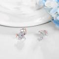 wholesale 925 Sterling Silver Unicorn Stud Earrings with Colorful Crystals and Rose Gold Accents - Perfect Gift for Women & Girls-0-3