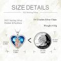 wholesale 925 Sterling Silver Heart-Shaped Blue Crystal Horse Pendant Necklaces Gift for Her Him-0-3