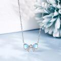 wholesale 925 Sterling Silver Heart-Shaped Moonstone Pendant Necklaces with Cubic Zirconia - Mothers Day Gift Ideas for Her-0-3