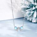 wholesale 925 Sterling Silver Heart-Shaped Moonstone Pendant Necklaces with Cubic Zirconia - Mothers Day Gift Ideas for Her-0-3