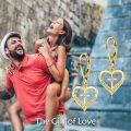 wholesale 14K Solid Heart with Cross and Cubic Zirconia Drop Earrings for Women-0-1