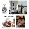 wholesale 925 Sterling Silver Saint Christopher Prayer Pendant Necklace-0-5