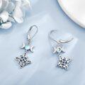 wholesale 925 Sterling Silver Triple Moon Goddess Celtic Knot Dangle Earrings with Rainbow Moonstone for Women Norse Pagan  36x18mm-0-4