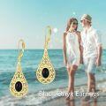wholesale 925 Sterling Silver Filigree Teardrop Black Onyx Leverback Earrings for Women - Vintage Inspired  Ideas-0-5