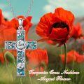 wholesale  Sterling Silver Turquoise Cross Necklace with Birth Flower Pendant -0-9