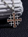 wholesale Jerusalem Cross Necklace For Men 925 Sterling Silver Silver Cross Pendant Faith Jewelry Protection Necklace Gift For Father Dad Son -0-3