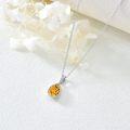 wholesale S925 Sterling Silver Citrine & Diamond Necklace, 1.60ct Pear Cut with Rope Design, 18+2in Chain-0-1