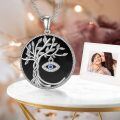 TOUPOP Sterling Silver & Turquoise Tree Of Life Necklace-0-5