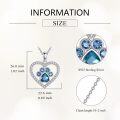 wholesale 925 Sterling Silver Paw Print Necklace with Stone for Pet Lovers - Unconditional Love Gift-0-2