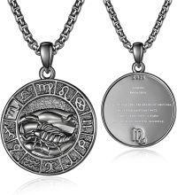 wholesale 925 Sterling Silver Scorpio Zodiac Sign Pendant Necklaces for Men Women Astrology s-Scorpio-Black-Scorpio Black