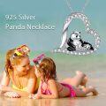 wholesale 925 Sterling Silver 925 Panda Mommy & Baby Pendant Necklaces for Women Girls s-0-1