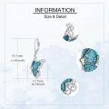 wholesale 925 Sterling Silver Butterfly Turquoise Inlay Leverback Drop Earrings-0-4