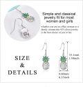 wholesale 925 Sterling Silver Pineapple Drop Dangle Earrings with Green Enamel and Cubic Zirconia Stones Gift for Women Teenage Girls-0-2