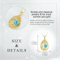 wholesale Sterling Silver Yellow Gold Plated Gemstone Tree of Life Pendant Necklace-0-63