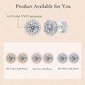 wholesale Rose Gold Plated 925 Sterling Silver Round Cut Moissanite Halo Stud Earrings-0-5