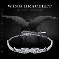 wholesale 925 Sterling Silver Angel Wings Bracelet for Women Men Adjustable Inspirational Guardian s-0-5