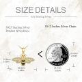 wholesale 925 Sterling Silver & Cubic Zirconia Bee Pendant Necklace - Hypoallergenic Nature Inspired Jewelry Gift for Women-0-3