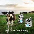 wholesale 925 Sterling Silver Cow Heart Stud Earrings - Cute Fashion Jewelry for Women Gift Ideas-0-4