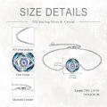 wholesale 925 Sterling Silver Evil Eye Blue Swarovski Crystals Ankle Anklet for Women - Adjustable Foot Jewelry-0-4