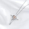 wholesale 925 Sterling Silver Cross Pendant Necklace With Mustard Seed Heart Oxidized Finish-0-4
