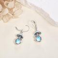 wholesale 925 Sterling Silver Moonstone & Moss Agate Leverback Drop Earrings-0-3