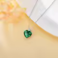 wholesale 14K White Gold 3ct Garnet Amethyst Aquamarine Emerald Ruby Peridot Sapphire Tourmaline Citrine Topaz Birthstone Pendant Necklace-0-4