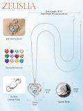 wholesale 925 Sterling Silver Birthstone Mama Heart Necklace for Mom Wife Grandma-0-1