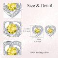 wholesale 925 Sterling Silver Birthstone Heart Stud Earrings Jewelry Gifts for Women-0-15