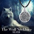 wholesale 925 Sterling Silver Round Wolf Head Design Cremation Urn Necklace with Funnel and Fill Tool - Pet Memorial Jewelry for Dogs Cats Guardians' Keepsakes-0-4