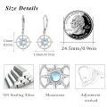 wholesale 925 Sterling Silver Moonstone Compass Earrings-0-5