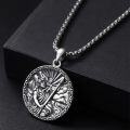 wholesale 925 Sterling Silver Religious Pendant with Saint Michael and Family Scene Charm Necklace for Women Men  48cm Chain Length-0-1