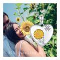 wholesale 925 Sterling Silver Sunflower Heart Pendant Necklace-0-2
