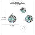 wholesale 925 Sterling Silver Abalone Shell Tree of Life Drop Earrings for Women Girl's Gift-0-4