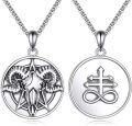 wholesale 925 Sterling Silver Baphomet Goat Skull & Leviathan Cross Pendant Set Satanic s for Men Women-0-0