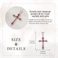 wholesale  925 Sterling Silver & 5A Cubic Zirconia Garnet Birthstone Cross Necklace for Women January Faith Jewelry Gift-0-4