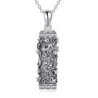 wholesale 925 Sterling Silver Pendant Necklace Wholesale With Floral Design-05-Hawthorn