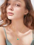 TOUPOP 14K Gold Turquoise Evil Eye Necklace for Women-0-3