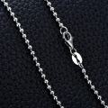 wholesale Silver 925 Sterling Silver Round Ball Bead Chain Necklace - 45cm Length (18) with 76 Balls of Diameter: Approximate 2-3 mm-0-2
