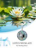 wholesale 925 Sterling Silver Yin Yang Abalone Shell Pendant Necklaces for Women-0-2