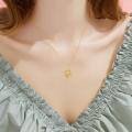 wholesale 14k Gold Mom Heart Pendant Necklace With Cubic Zirconia Flower Design-0-3