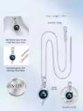 TOUPOP Sterling Silver Tahitian Black Pearl Infinity Pendant Necklace-0-4