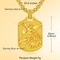 wholesale Gold 925 Sterling Silver Saint Michael Pendant Necklace for Men/Women Catholic Religious -0-4