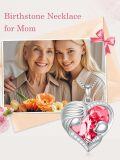 wholesale  Sterling Silver & White Gold Plated Ruby Heart Crystal Necklace for Mom - Austrian Crystal Mother's Day Gift-0-1