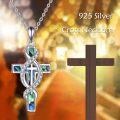 wholesale 925 Sterling Silver Infinity Love Cross Abalone Shell Inlay Pendant Necklace for Women Girls Religious Christian s 45cm Chain Length-0-5