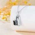 wholesale 925 Sterling Silver Black Onyx Ghost Charm Pendant Necklace for Women Girls-0-2